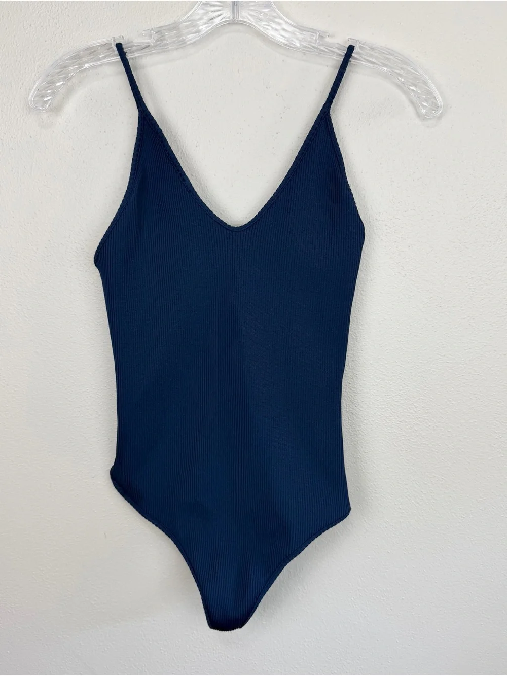 Indah Moonshine Rib One Piece Swimsuit Bodysuit Navy Blue Size Small Ribbed